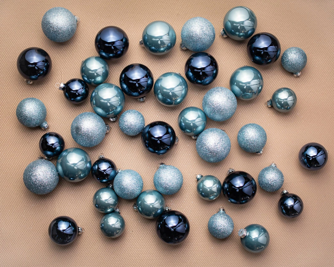 Best Pirce π The β Christmas Palace Shatterproof & Glass Sets 3" BLUE ASSORTED GLASS ORNAMENT SET OF 42 PIECES β€οΈ 1 The Christmas Palace Shatterproof & Glass Sets 3" BLUE ASSORTED GLASS ORNAMENT SET OF 42 PIECES