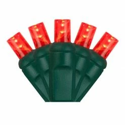 The Christmas Palace 50 FT 150 RED LED CONCAVE GREEN WIRE STRING LIGHTS WITH COAXIAL