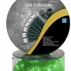 The Christmas Palace 50 FT 150 GREEN LED CONCAVE GREEN WIRE LIGHT STRING WITH COAXIAL CHRISTMAS LIGHTS