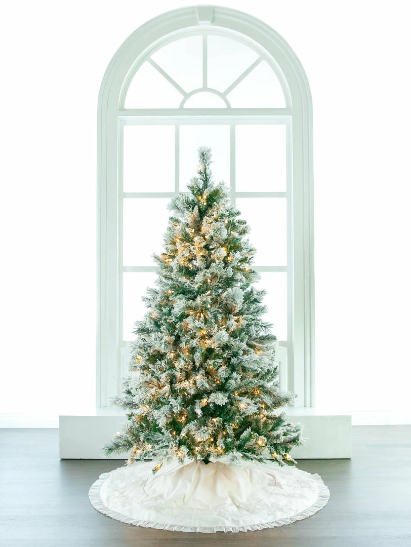 Outlet π The β Christmas Palace 5 FT FLOCKED TREE PRE LIT CLEAR LIGHTS β Christmas TREES 𧨠1 The Christmas Palace 5 FT FLOCKED TREE PRE LIT CLEAR LIGHTS CHRISTMAS TREES