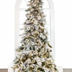 The Christmas Palace 9 FT SNOWBELL PINE TREE PRE LIT CLEAR TWINKLE LIGHT