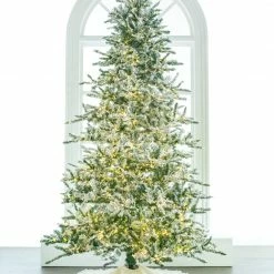 The Christmas Palace 9 FT WYOMING FLOCKED TREE PRE LIT COLOR CHANGING LED