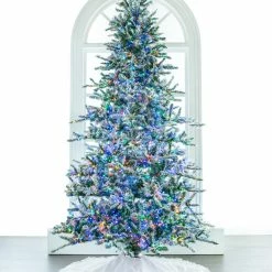The Christmas Palace 9 FT WYOMING FLOCKED TREE PRE LIT COLOR CHANGING LED