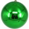 The Christmas Palace Shatterproof & Glass Sets 10" GREEN SHINY BALL SET OF 4