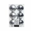 The Christmas Palace 3" SHINY & MATTE SILVER BALL ORNAMENTS SET OF 36