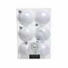 The Christmas Palace Peppermint Swirl 3" SHINY & MATTE WHITE BALL ORNAMENTS SET OF 36