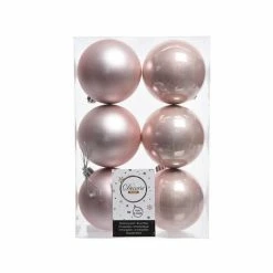 The Christmas Palace 3" SHINY & MATTE BLUSH PINK BALL ORNAMENTS SET OF 36 Pretty In Pink