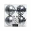 The Christmas Palace Shatterproof & Glass Sets 4" SHINY & MATTE SILVER BALL ORNAMENTS SET OF 24