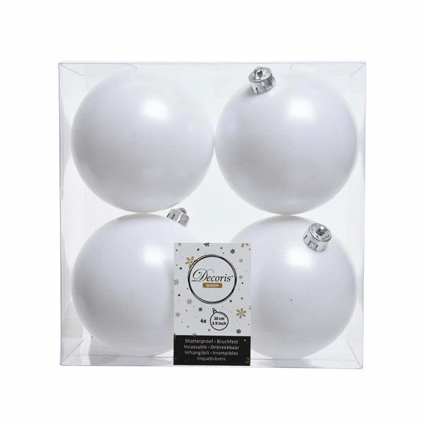 Hot Sale β€οΈ The π Christmas Palace 4" SHINY & MATTE WHITE BALL ORNAMENTS SET OF 24 Peppermint Swirl β€οΈ 1 The Christmas Palace 4" SHINY & MATTE WHITE BALL ORNAMENTS SET OF 24 Peppermint Swirl