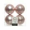 The Christmas Palace 4" SHINY & MATTE BLUSH PINK BALL ORNAMENTS SET OF 24 Pretty In Pink