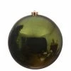 The Christmas Palace 5.5" PINE GREEN SHINY BALL SET OF 6 Shatterproof & Glass Sets
