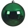 The Christmas Palace 8" HOLLY GREEN SHINY BALL SET OF 6 Shatterproof & Glass Sets