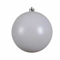 The Christmas Palace 8" WHITE MATTE BALL SET OF 6