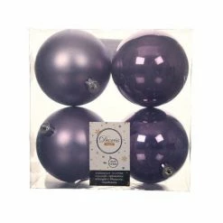 The Christmas Palace Shatterproof & Glass Sets 4" SHINY & MATTE HEATHER BALL ORNAMENTS SET OF 24