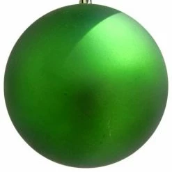 The Christmas Palace Razzle Dazzle 6" GREEN MATTE BALL SET OF 6