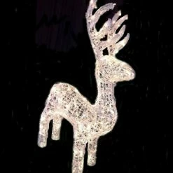 The Christmas Palace Outdoor LED 4 FT 200 LED WHITE 3D REINDEER WITH FLASHING LIGHTS