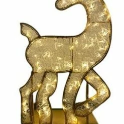 The Christmas Palace OVERSIZED DECOR 3 FT X 4 FT WARM WHITE LED REINDEER WITH FLASHING EFFECT