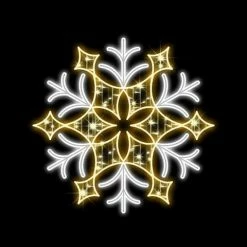 The Christmas Palace 4 FT X 4 FT LED WARM WHITE CRYSTAL SNOWFLAKE 120V OVERSIZED DECOR