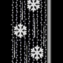 The Christmas Palace OVERSIZED DECOR 7 FT X 3 FT SNOWFLAKE SHOWER POLE BANNER