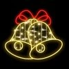 The Christmas Palace OVERSIZED DECOR 2 FT X 2 FT WARM WHITE LED BELLS WITH RED BOW