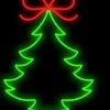 The Christmas Palace OVERSIZED DECOR 2 FT X 2 FT LED RED & GREEN LED TREE WITH A BOW