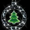 The Christmas Palace 2 FT X 2 FT LED WHITE ORNAMENT WITH A GREEN LED TREE