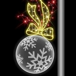 The Christmas Palace OVERSIZED DECOR 5 FT X 2 FT WARM WHITE, COOL WHITE & RED LED BANNER