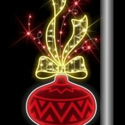 The Christmas Palace 5 FT X 2 FT WARM WHITE, RED & COOL WHITE LED POLE BANNER