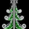 The Christmas Palace 5 FT X 2 FT WHITE & GREEN LED TREE POLE BANNER OVERSIZED DECOR