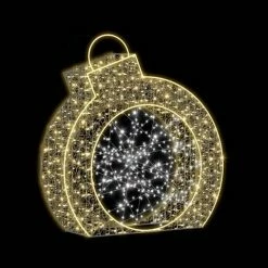 The Christmas Palace OVERSIZED DECOR 5 FT X 10" X 5 FT WARM WHITE LED GOLD ORNAMENT BALL