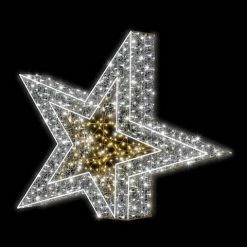 The Christmas Palace OVERSIZED DECOR 6 FT X 10" X 5 FT LED WHITE & WARM WHITE STAR