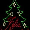 The Christmas Palace 4.5 FT X 4.5 FT RED & GREEN LED FELIZ NAVIDAD TREE
