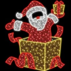The Christmas Palace 6 FT X 5 FT LED SANTA IN A BOX PHOTO OP