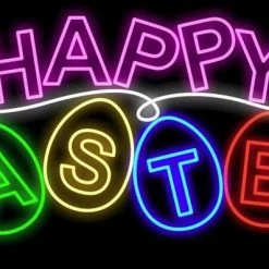 The Christmas Palace 5.5 FT X 2 FT HAPPY EASTER LED SIGN