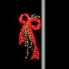 The Christmas Palace OVERSIZED DECOR 4 FT X 22" WARM WHITE & RED LED BOW POLE BANNER