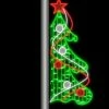 The Christmas Palace 6 FT X 3 FT LED GREEN CHRISTMAS TREE WITH ORNAMENTS POLE BANNER