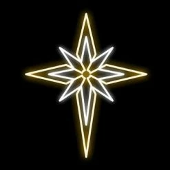 The Christmas Palace 3 FT X 2 FT LED WARM WHITE BETHLEHEM STAR