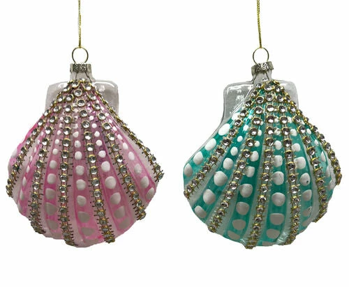 Best Sale π₯° The π Christmas Palace π Christmas Ornaments PINK & BLUE SHELL ORNAMENT ASSORTED SET OF 4 𧨠1 The Christmas Palace Christmas Ornaments PINK & BLUE SHELL ORNAMENT ASSORTED SET OF 4