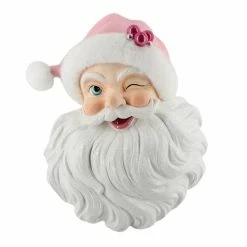 The Christmas Palace 20" PINK SANTA HEAD WALL ART Santas