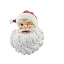 The Christmas Palace DECEMBER DIAMONDS 12" SANTA HEAD WALL RED HAT