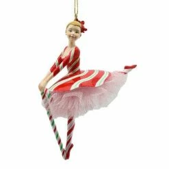 The Christmas Palace 6" RED PEPPERMINT SWIRL BALLERINA ORNAMENT
