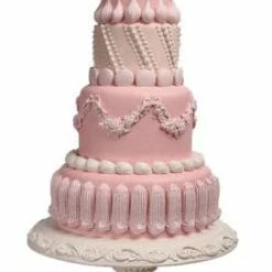 The Christmas Palace LARGE PINK LAYER CAKE ON PEDESTAL