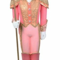 The Christmas Palace OVERSIZED DECOR 6 FT PINK & GOLD NUTCRACKER WITH STAFF