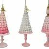 The Christmas Palace DECEMBER DIAMONDS PINK MACARON TREE ORNAMENT ASSORTED SET OF 3 Christmas Ornaments