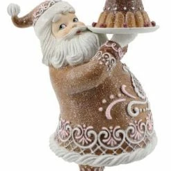 The Christmas Palace DECEMBER DIAMONDS 17" GINGERBREAD SANTA WITH DESSERT