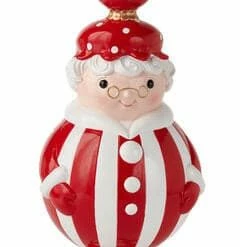 The Christmas Palace Table Tops DECEMBER DIAMONDS 18" PEPPERMINT MRS CLAUS TABLETOP FINIAL