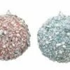 The Christmas Palace Christmas Ornaments DECEMBER DIAMONDS 4" AQUA & PINK BEADED BALL ORNAMENT SET OF 2