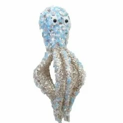 The Christmas Palace Christmas Ornaments DECEMBER DIAMONDS 7" BEABED OCTOPUS ORNAMENT SET OF 2