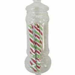 The Christmas Palace Christmas Ornaments DECEMBER DIAMONDS 6" PEPPERMINT JAR ORNAMENT