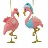 The Christmas Palace Christmas Ornaments DECEMBER DIAMONDS PINK FLAMINGO COUPLE ORNAMENT SET OF 2